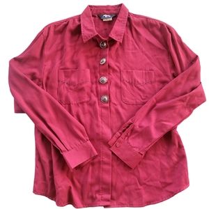 Vintage Roper Red Western Stitched Button Down Size Large